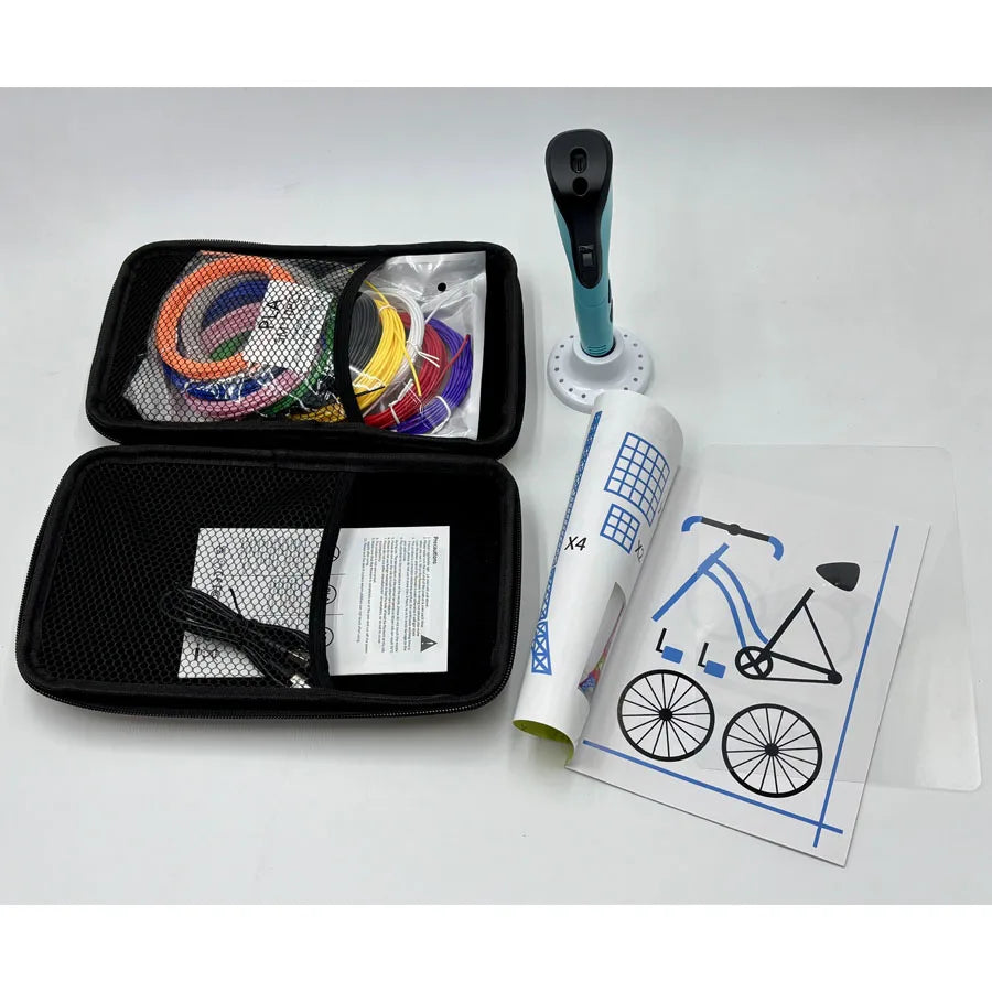 3D Printing Pen Set with PLA Materials Portable Storage Bag Creative Drawing DIY Handcraft Tool Kit for 3D Art Painting