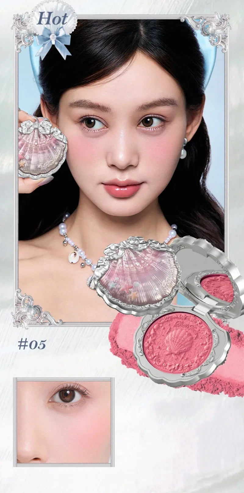 Flower Knows Strawberry Rococo Series Makeup Set Glitter Matte Eyeshadow Palette Blusher Power Velvet Lipstick Kit Perfume Set