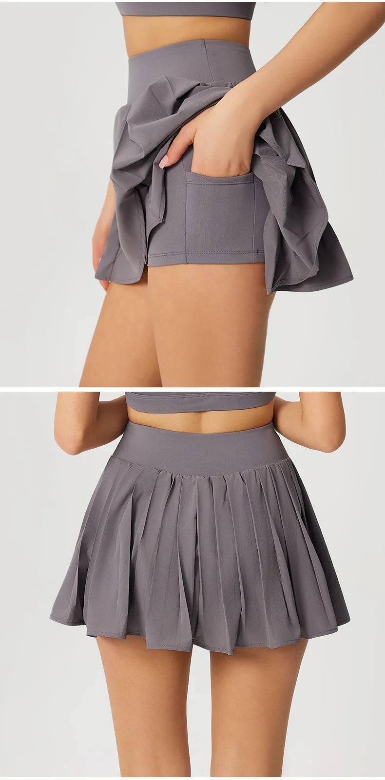 High Waisted Tennis Mini Skirt Women's Tennis Yoga Golf Sports Belt Safety Pants Pocket Comfortable Breathable Sports Skirt