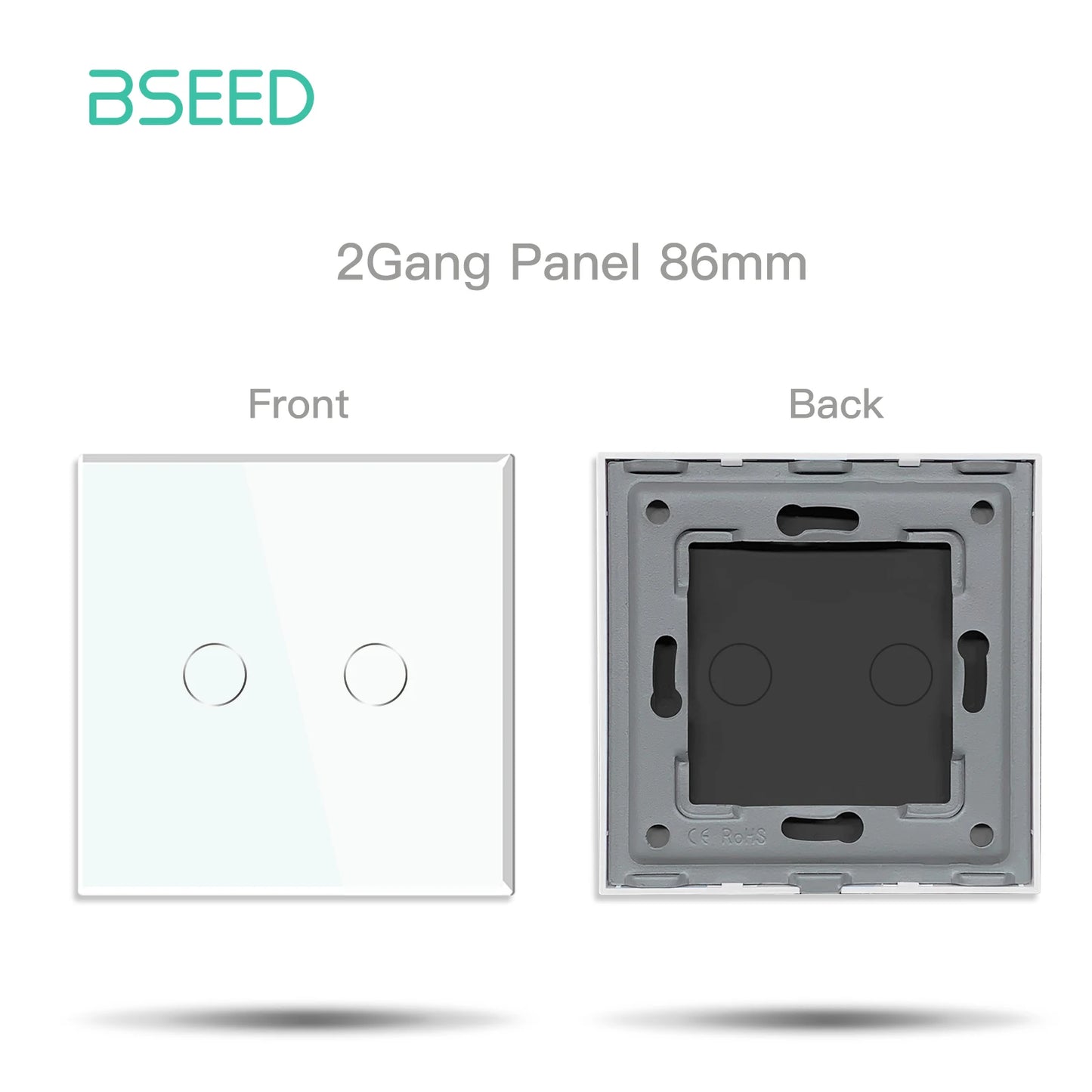 BSEED 1/2Gang Touch Light Dimmer Switch Function Base 1/2Way EU Socket Type-c USB Part Wall Glass Panels DIY Free Combination