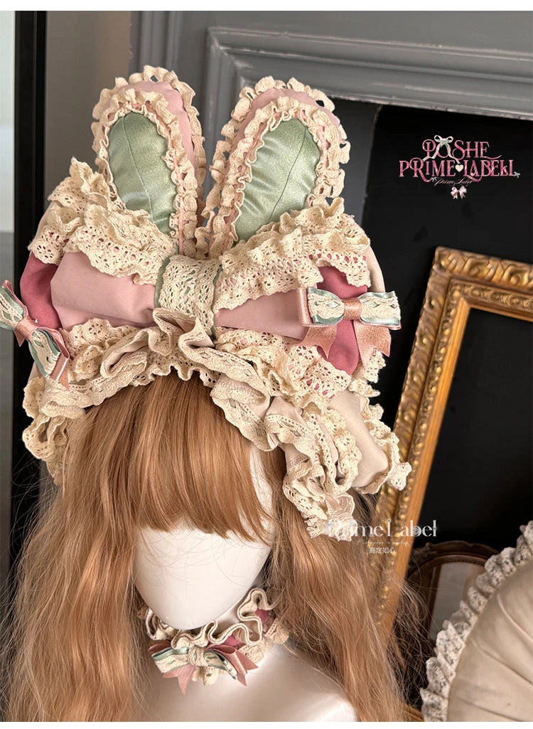 Sweet Cute Girls Lolita Clothing Accessories Set Princess Ribbon Lace Bow Headband Choker Necklace Bracelet and Leg Ring