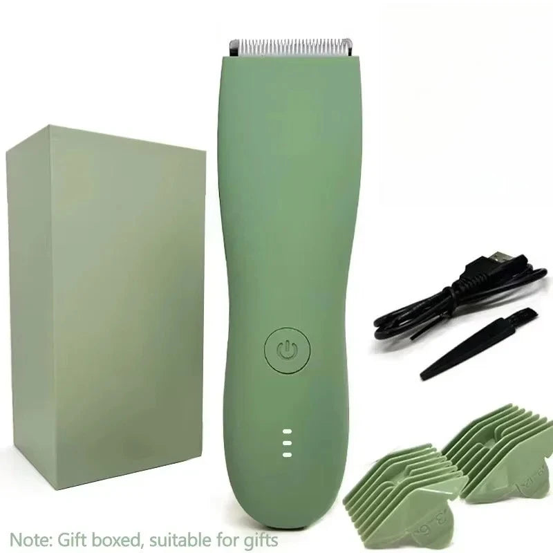 Balls Trimmer Men, Pubic & Body Hair Trimmer Groin Men, IPX7 Waterproof Electric Body Groomer with Replaceable Ceramic Blade