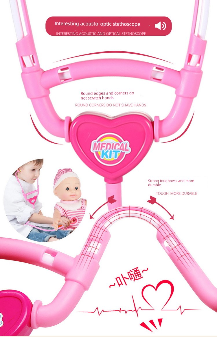 Artificial Stethoscope Kids Doctor Nurse Teaching Aids Suit Boys and Girls Play House Injection Medical and Dental Clinic