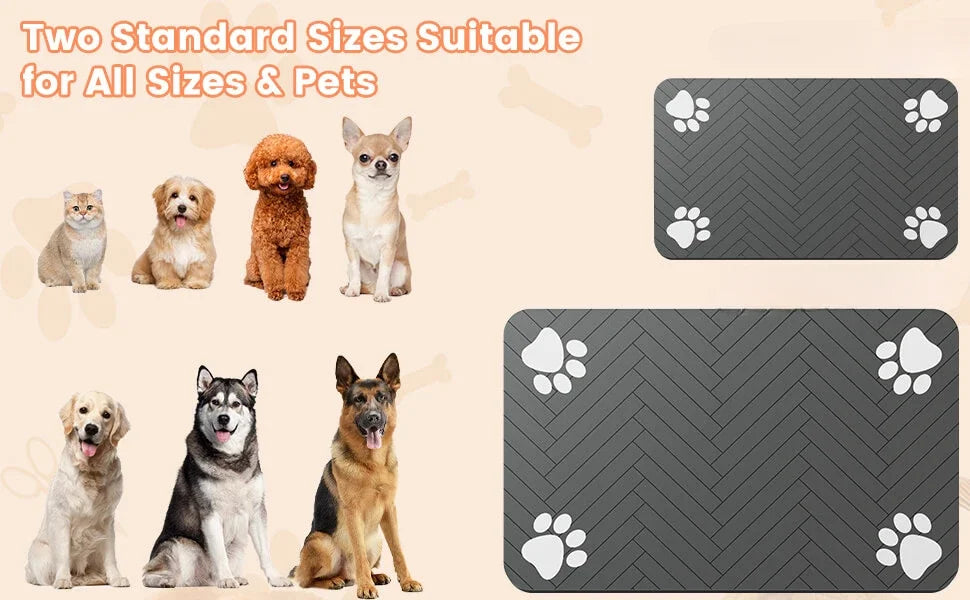 Pet Feeding Mat-Absorbent Pet Placemat for Dog Cat Food and Water Bowl with Waterproof Rubber Backing, Quick Dry Water Mat