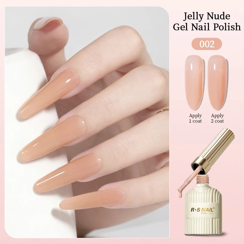 Nude Series Gel Nail Polish Soak Off UV LED Semi Permanent Jelly Nude Pink Gel Varnish Long Lasting Manicure Salon DIY Nail Art