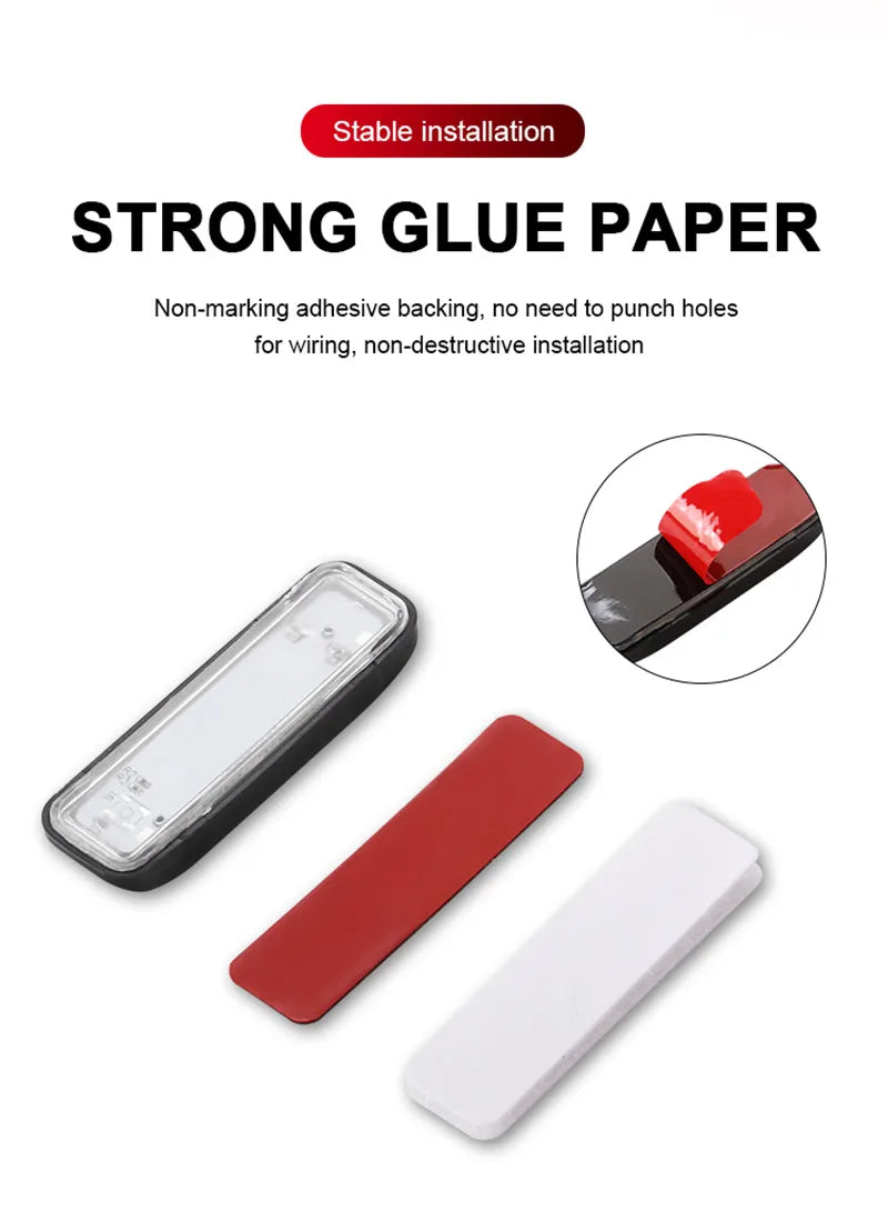 1PC Solar Powered Warning Light Anti-Theft Alarm LED Light Flashing Indicator Strobe Red Blue LED Lamp for Car Motorcycles Bike