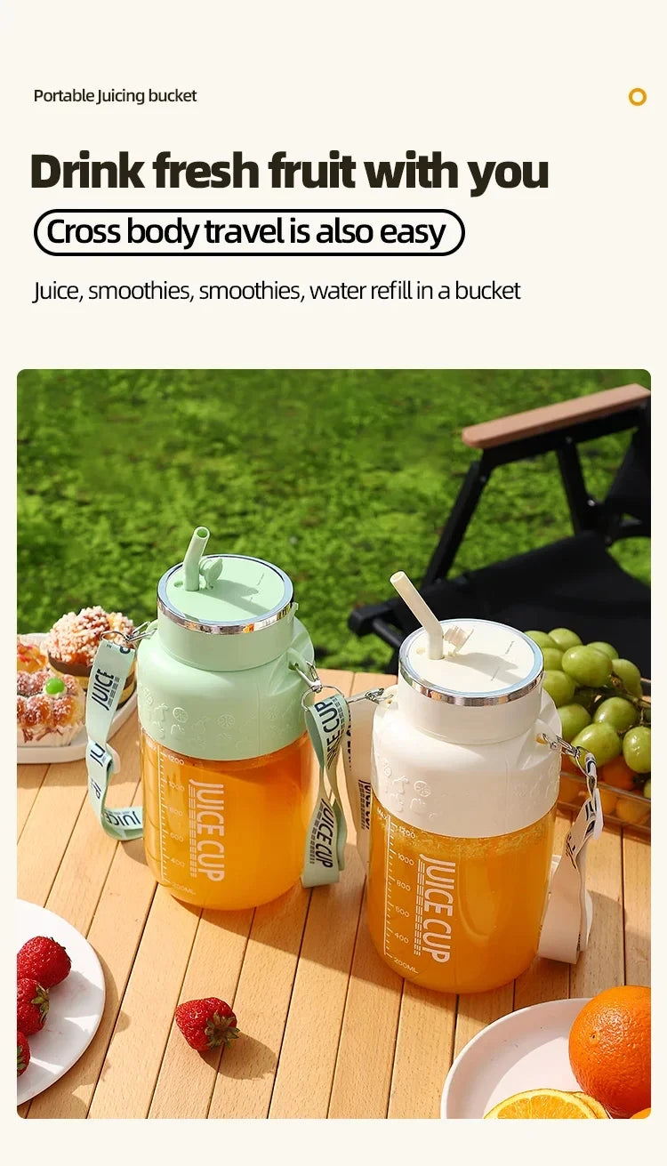 Wireless Portable Juicing Bucket Electric 800ml Sports Cup Fresh Fruit Juicer With Large Capacity and 10 Stainless Steel Blades