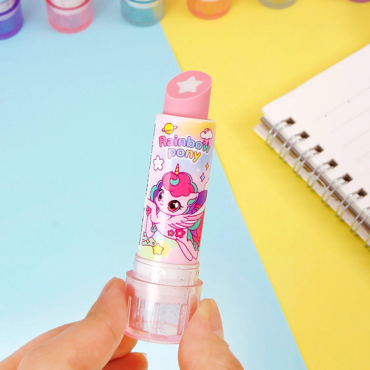 Pony-style lipstick, eraser, fun cosmetics, styling, school office painting, exam pencil, eraser, student and teacher gifts