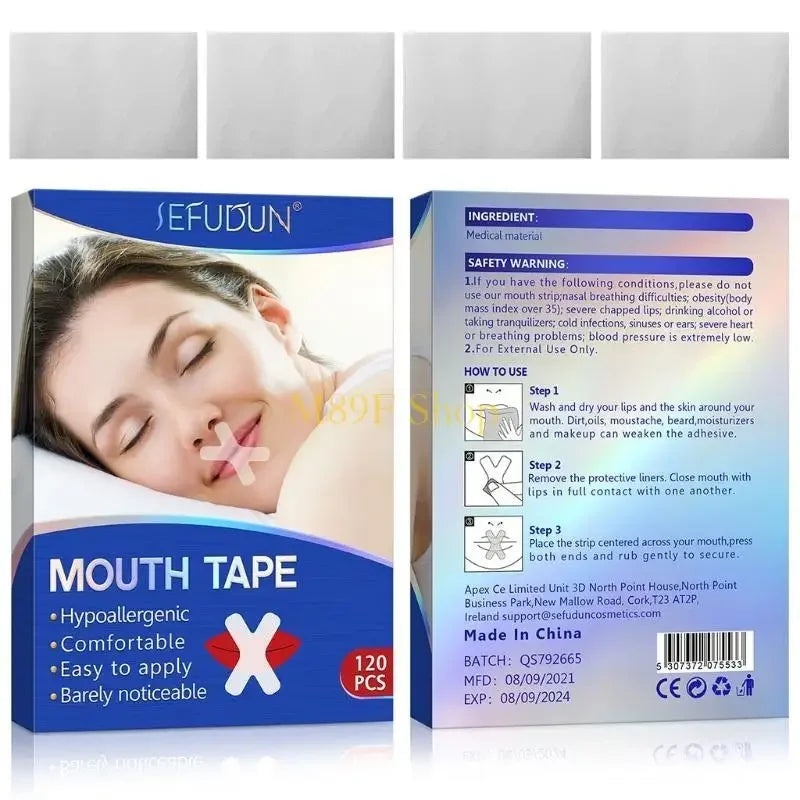 120PCS sleeping mouth tapeAdult Night Sleep Anti snore Improve Nose better Breathing Patch Mouth Correction Orthosis Tape SMZH09