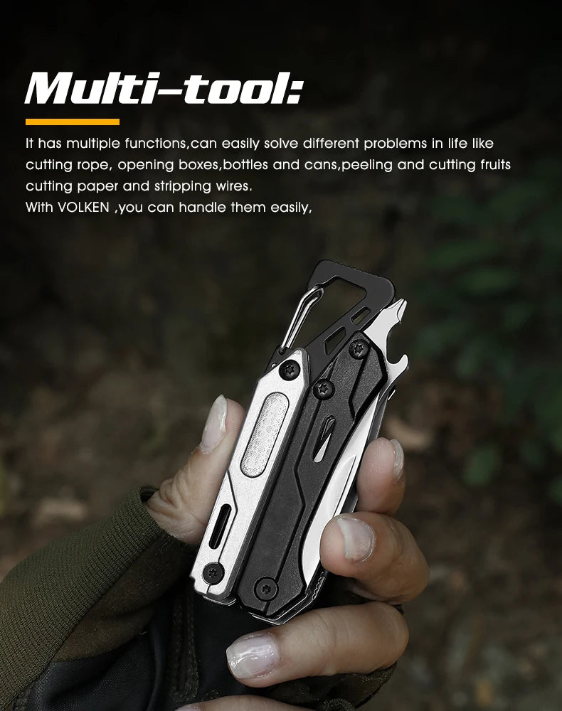 Maarten Multitool, 9-in-1 Stainless Steel Multi Tool Pocket Knife with Screwdriver,  Multitool Pliers, Survival Equipment