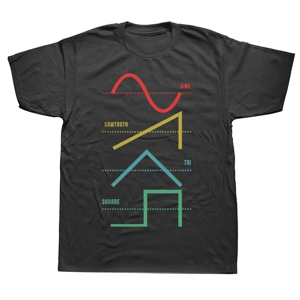 Electronic Musician Synthesizer Drum Machine Dj Vintage T Shirt Cotton Tshirt Fashion Japanese Analog Retro T-shirt Streetwear