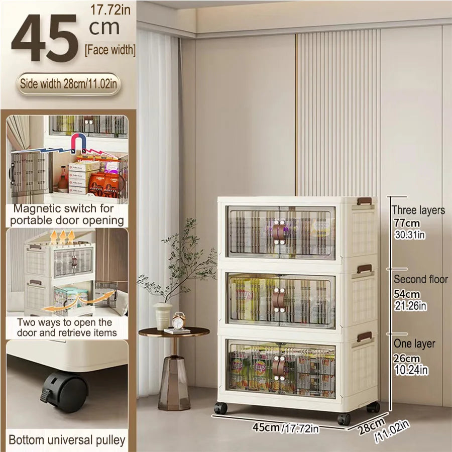Large Capacity Folding Storage Cabinet - Dustproof Wardrobe Closet Organizer Easy Install