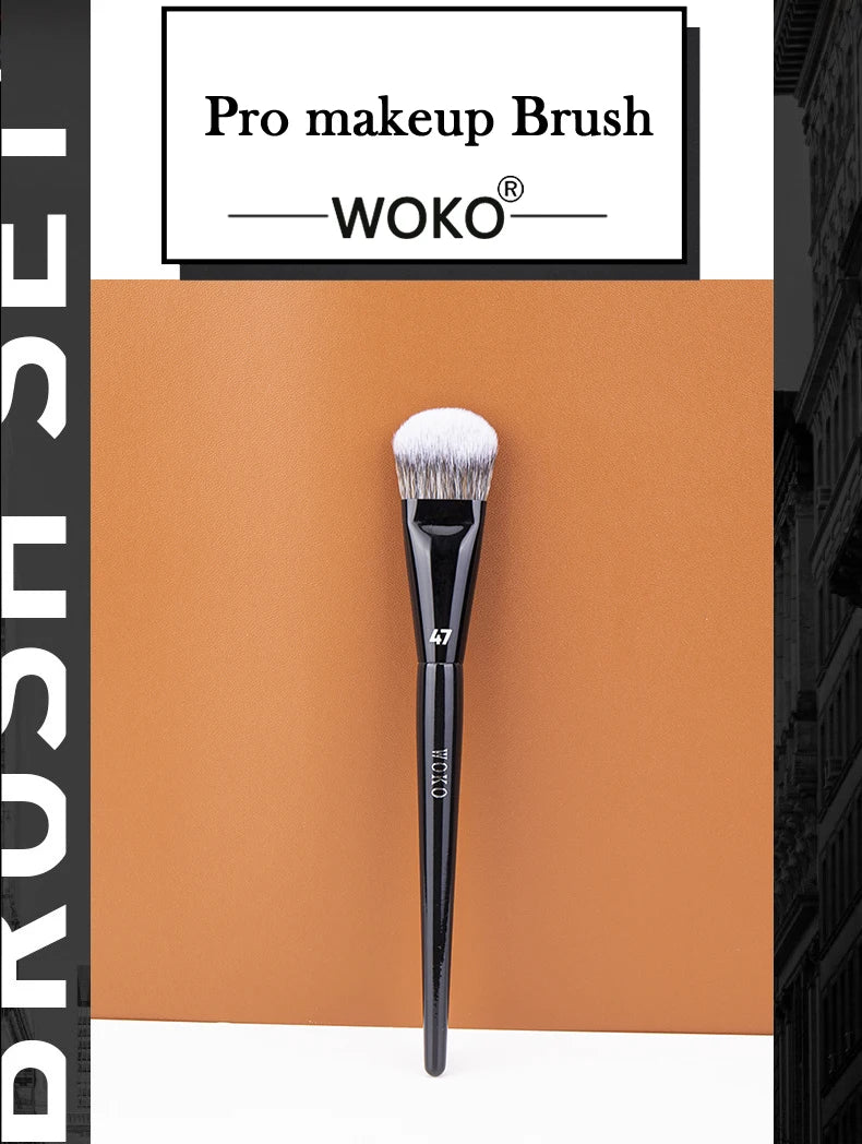 PRO 47 Foundation Brush Broom Foundation Shadow Brush Liquid Cream Blending Blush Angled Professional Makeup Brush Cosmetic Tool