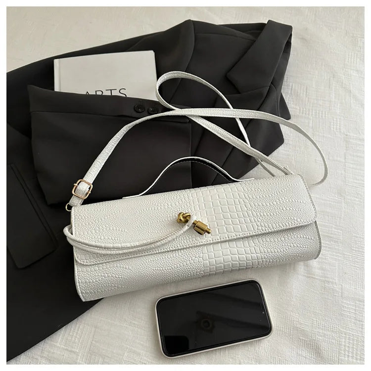 Luxury Design Top-Handle Bag For Women Evening Handbag Long Purse, Crocodile Pattern Crossbody Shoulder Bags Fashionable Outfits
