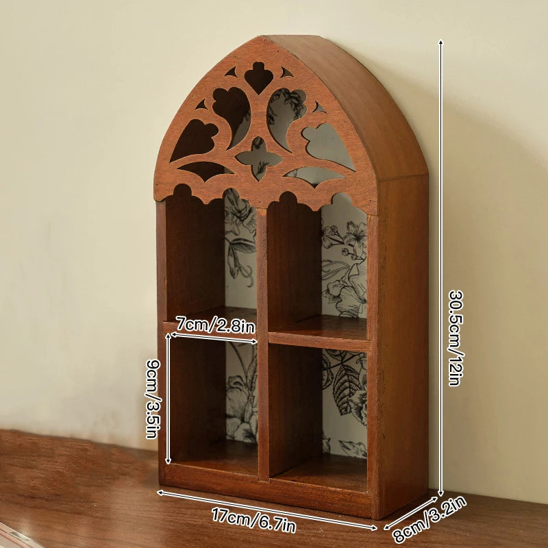Retro Wooden Multi-layer Wall Storage Rack Home Bedroom  Display Rack Office Desk Organizer Shelves Crafts
