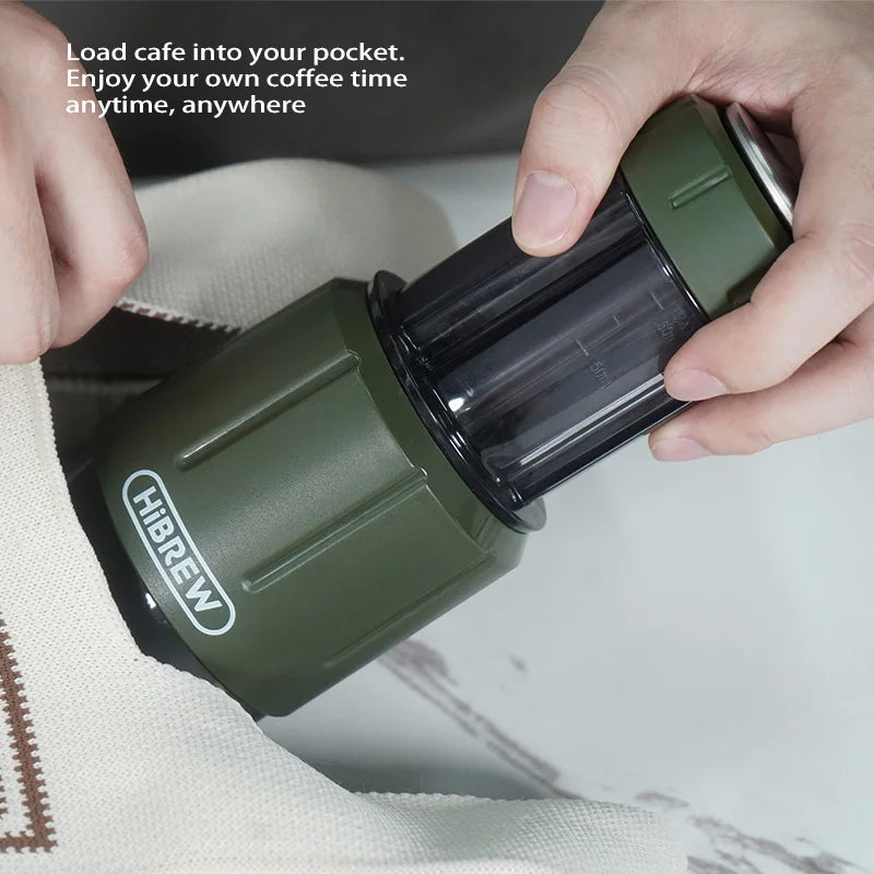 HiBREW 2 in 1 Portable Coffee Machine Hot/Cold Water Manual Espresso Maker For Capsule & Ground Hand Press Brewer H4D