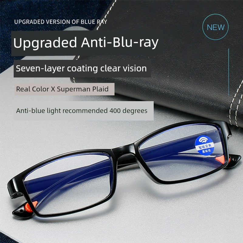 Middle-Aged and Elderly Reading Glasses Men's Dual-Use Anti-Blue Light Multi-Focus Smart Zoom Multi-Function Presbyopic Glasses Ladies