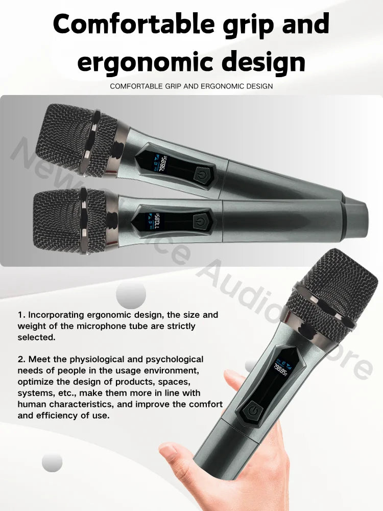 Good Wireless Microphone UHF Fixed Frequency 4 Channels Handheld Mic Micphone For Party Karaoke Professional Church Show Meeting