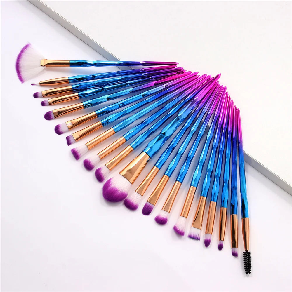 Diamond Makeup Brushes Set Beauty Make Up Brush Tool Cosmetic Powder Foundation Blending Eye Shadow Eyebrow Eyelash Brush