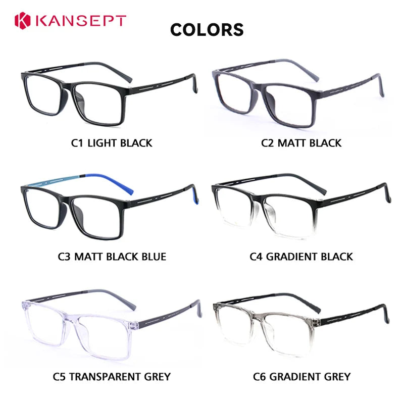 KANSEPT Square Man Glasses Myopia Big Face Glasses for Women Blue Light Lenses to Read Lunette De Lecture Femme Eyeglass Frames