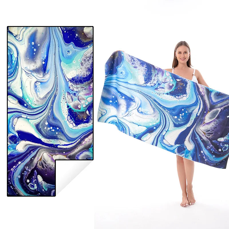 Quick-drying Microfiber Bath Towel Beach Resort Swimming Beach Towel single-sided Sweat Absorption  Sun  Beach Towel