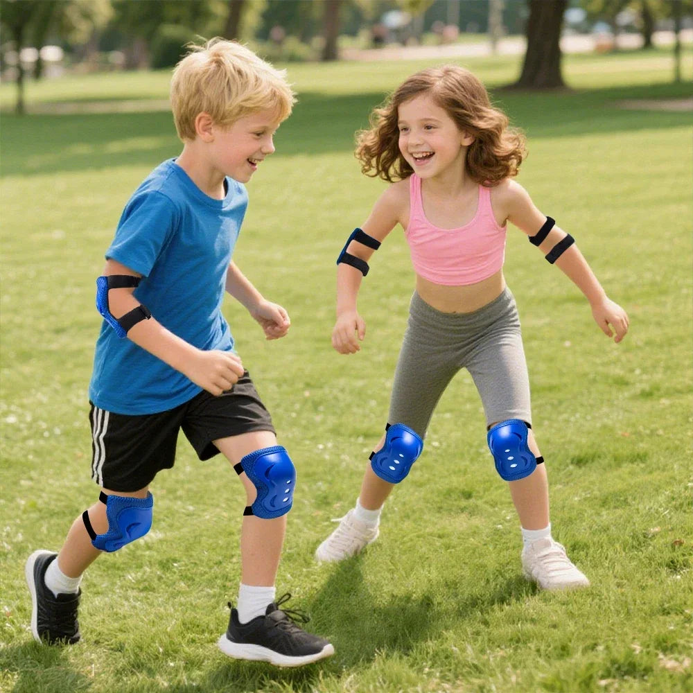 7Pcs/Set Roller Skating Kids Safety Helmet & Knee Elbow Pad Set – Adjustable Protective Gear for Children Cycling, Skateboard