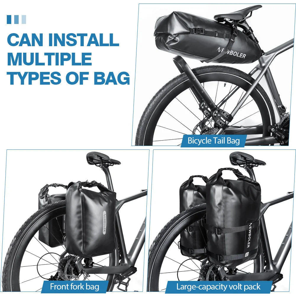 NEWBOLER Waterproof Bicycle Front Fork Bag Portable Bike Bag Bikepacking Luggage Bag Bicycle Rear Shelf Bicycle Luggage Carrier