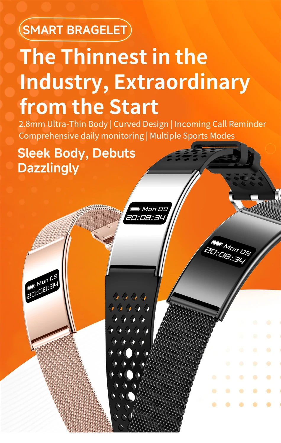 New Smart Bracelet Men Women Health Fitness Tracker Heart Rate HRV Monitor Sport Band Call Reminder Smart Watch for Android iOS