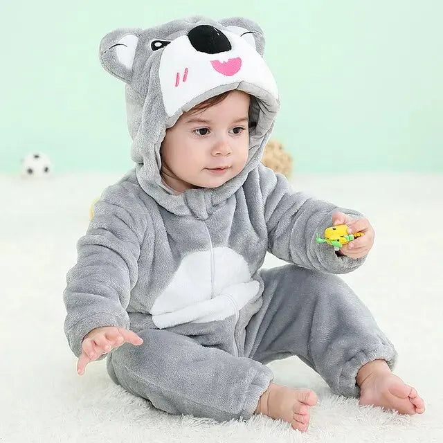 Baby Kigurumi Dragon Cow Monkey Animal Cosplay Costume Baby Girl Pajamas Winter Plush Jumpsuit for Toddler Boys 1 to 2 3 4 Years