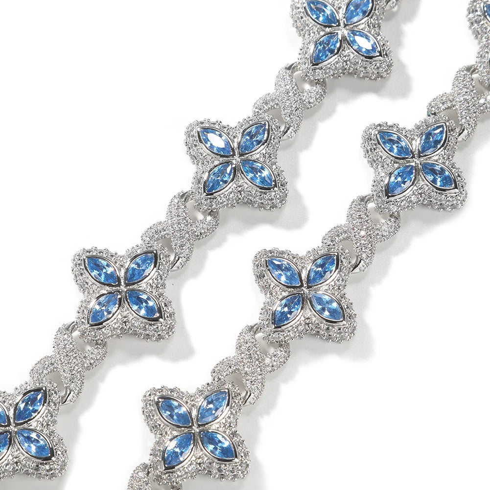 UWIN Multi Color CZ Floral Inifinity Chain Necklaces Pave Setting AAAAA Cubic Zircon Clover Necklace Fashion Jewelry for Gift