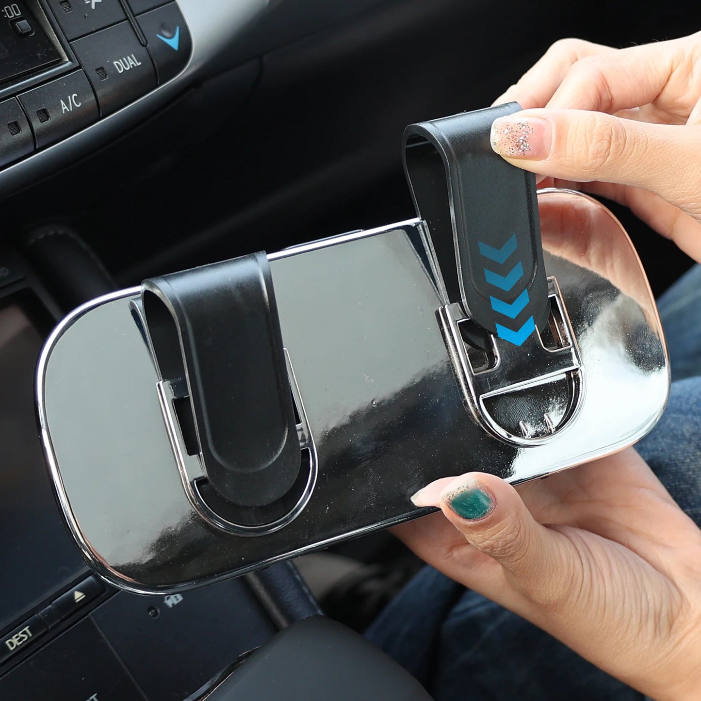 Portable Car Sunglasses Case Holder Sun Visor Clip Storage Box Organizer Glasses Cage Auto Interior Accessories Universal Parts