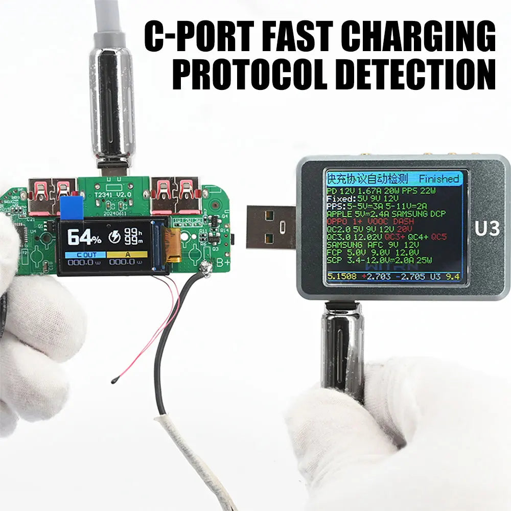 22.5W Fast Charging Module Power Bank DIY Kit TFT Color Screen LCD Display 3.7V Ternary Lithium Battery Supports PD/QC/SCP/VOOC