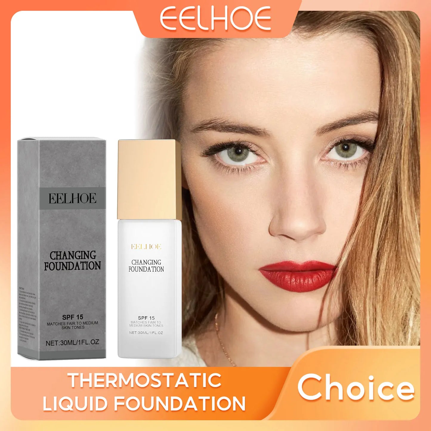 Spf 15 Colour Changing Foundation Full Coverage Waterproof Makeup of the Face Brightening Mature Skin Foundation Cosmetics 30ml