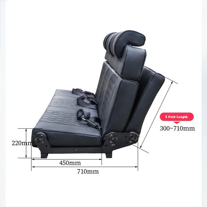 Triple Person Seat Customized Modified RV Passenger Seat Bed Comfortable Adjustable Folding Sofa Seat Ideal for RVs Camper Van