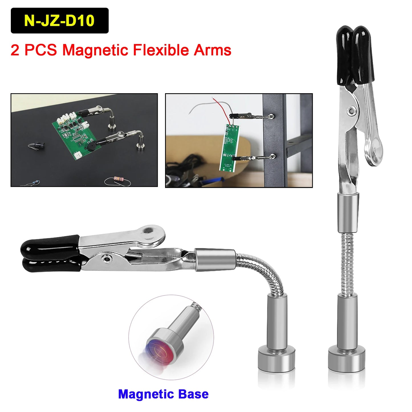 Toolour Soldering Helping Hands 4 Magnetic Universal Flexible Arm Welding Assistant PCB Clamp Third Hand Welding Repair Tools