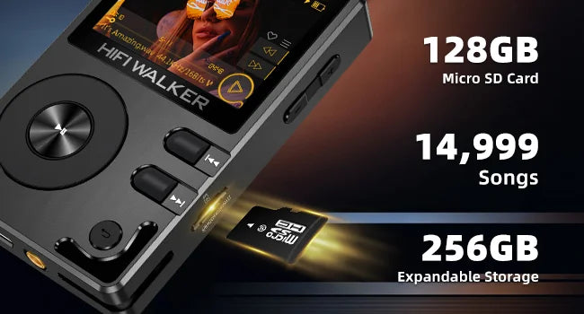 HIFI WALKER H2 Hi-Res MP3 Music Player Bluetooth Portable 128GB High Sound Quality  DAC FLAC APE Type-C Digital Audio Player