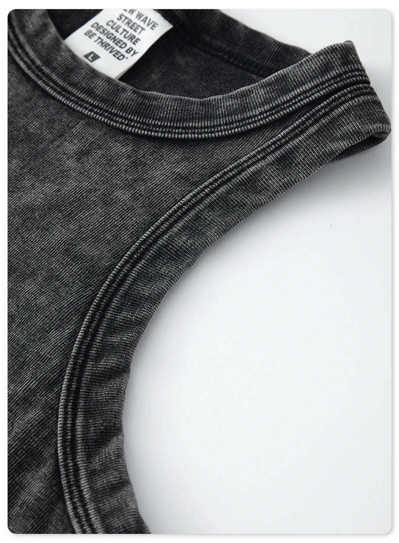 ZODF Women 2025 Hotsweet Girls Washed Cotton Tank Tops Female 315gsm Slim Pleated Arc Hem Camisole TEE Brand Tops HY0574