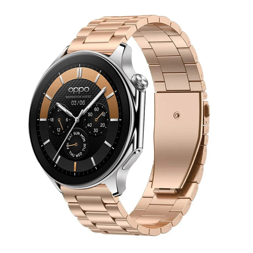 22mm Stianless Steel Watchband For OnePlus Watch 3 2R 2 Folding Buckle Strap For OPPO Watch X X2 OPPO Watch 4 Pro Metal Bracelet