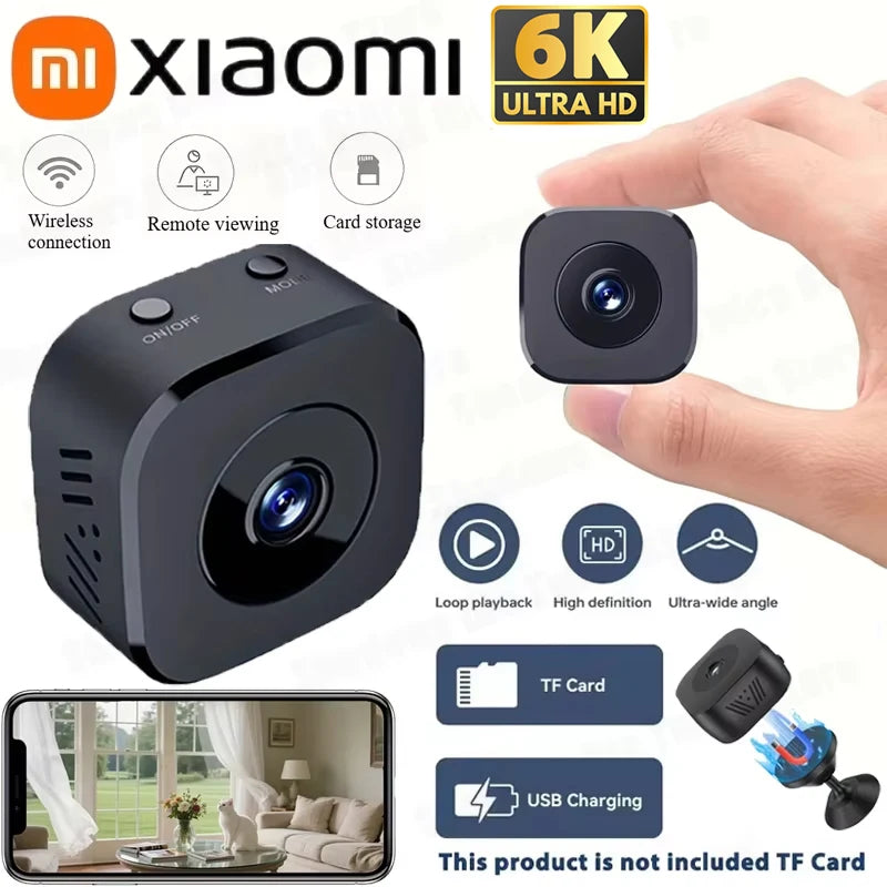 Xiaomi 6K Mini Security Camera Wireless 2.4G WiFi Monitoring Security Protection Remote Night Vision Surveillance Smart Home New