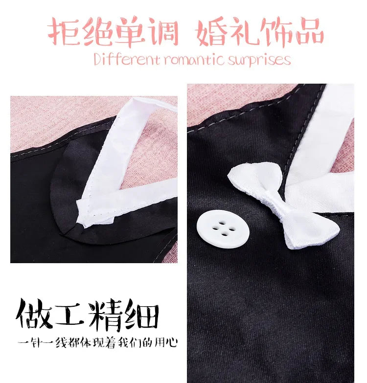 2Pcs Marriage Bride and Groom Wine Cups Wraps Champagne Glass Bottles  Water Cup Cover Wedding Bachelorette Party Decor Cover