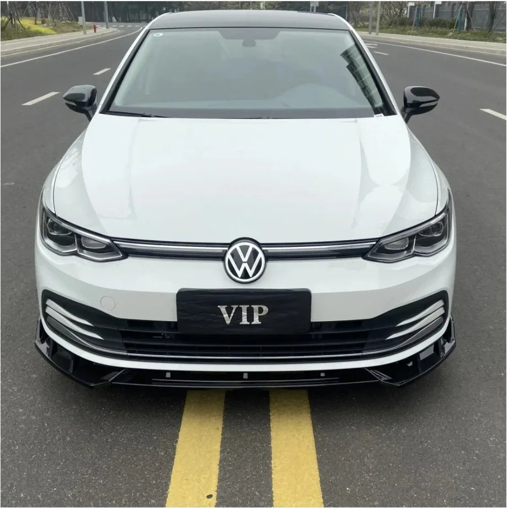 For Volkswagen VW Golf 8 MK8 Ⅷ R GTI GTD GTE 2019 To 2023 Front Bumper Lip Splitter Spoiler Diffuser Body Kit Auto Accessories