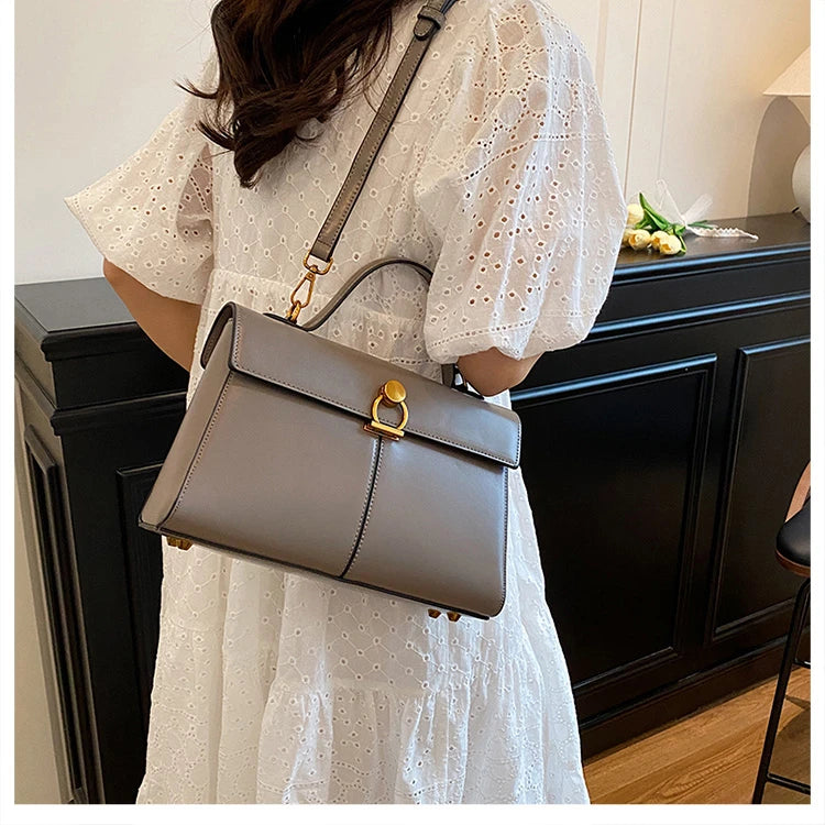 2025 New Classic Style Solid PU Square Shoulder & Crossbody Bags High Quality Sense of Luxury Simple Commute Handbags for Women