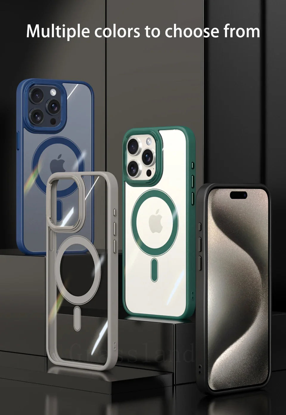 Luxury Magsafe Transparent Case For iPhone 16 15 14 13 12 11 Pro Max Plus X XS XR 13 Mini Magnetic Wireless Charge Phone Cover