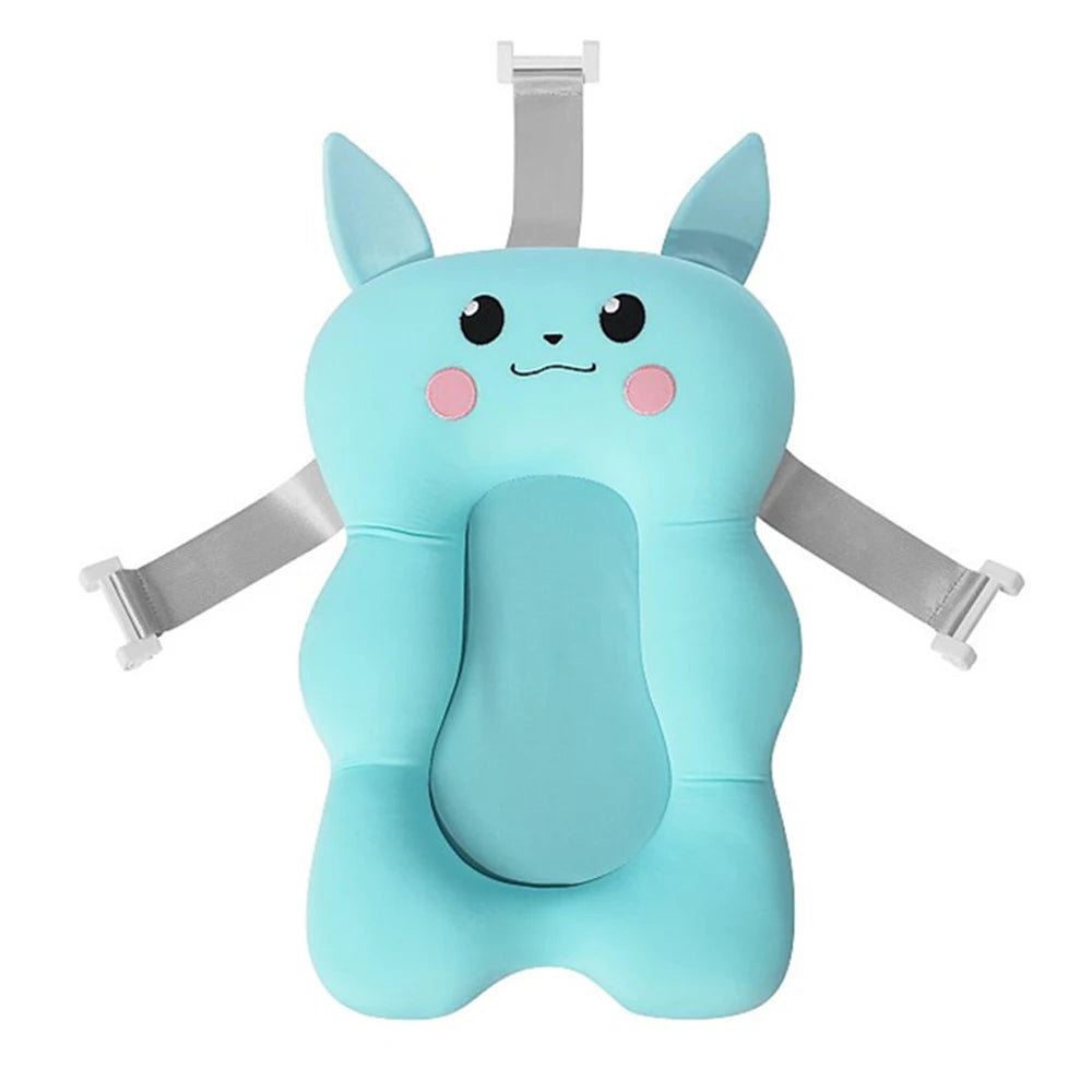 Baby Shower Mat Bath Tub Pad Non-Slip Bathtub Seat Support Mat Newborn Safety Security Bath Support Cushion Foldable Soft Pillow