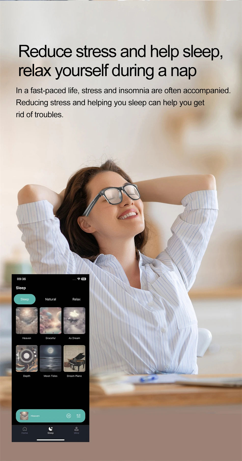 2025 New Smart Glasses Men 163 Online Language Al Intelligent Translation Anti-blue Lenses Wireless Call Voice Assistant Glasses