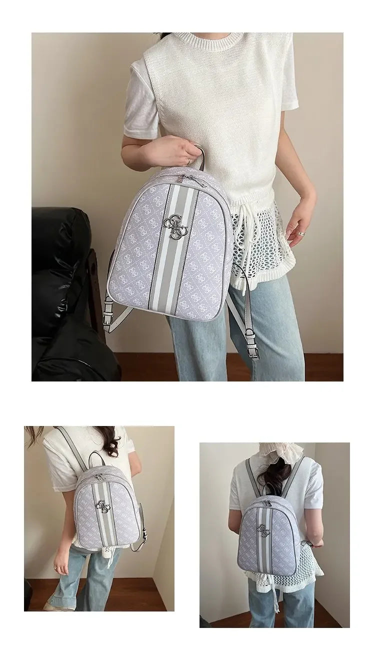 Luxury large capacity outdoor travel handbag, modern trendy women's backpack, classic design zipper shoulder bag