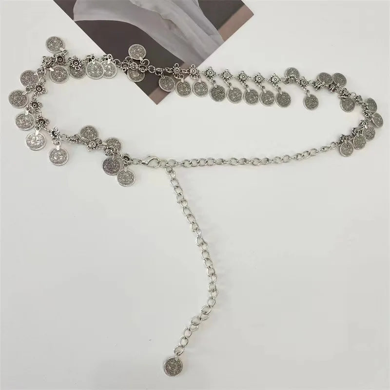 Fashion Retro Metal Accessories Fedora Belt Accessories Men Women Hats Straw Hat Accessories Belt Chain Decoration