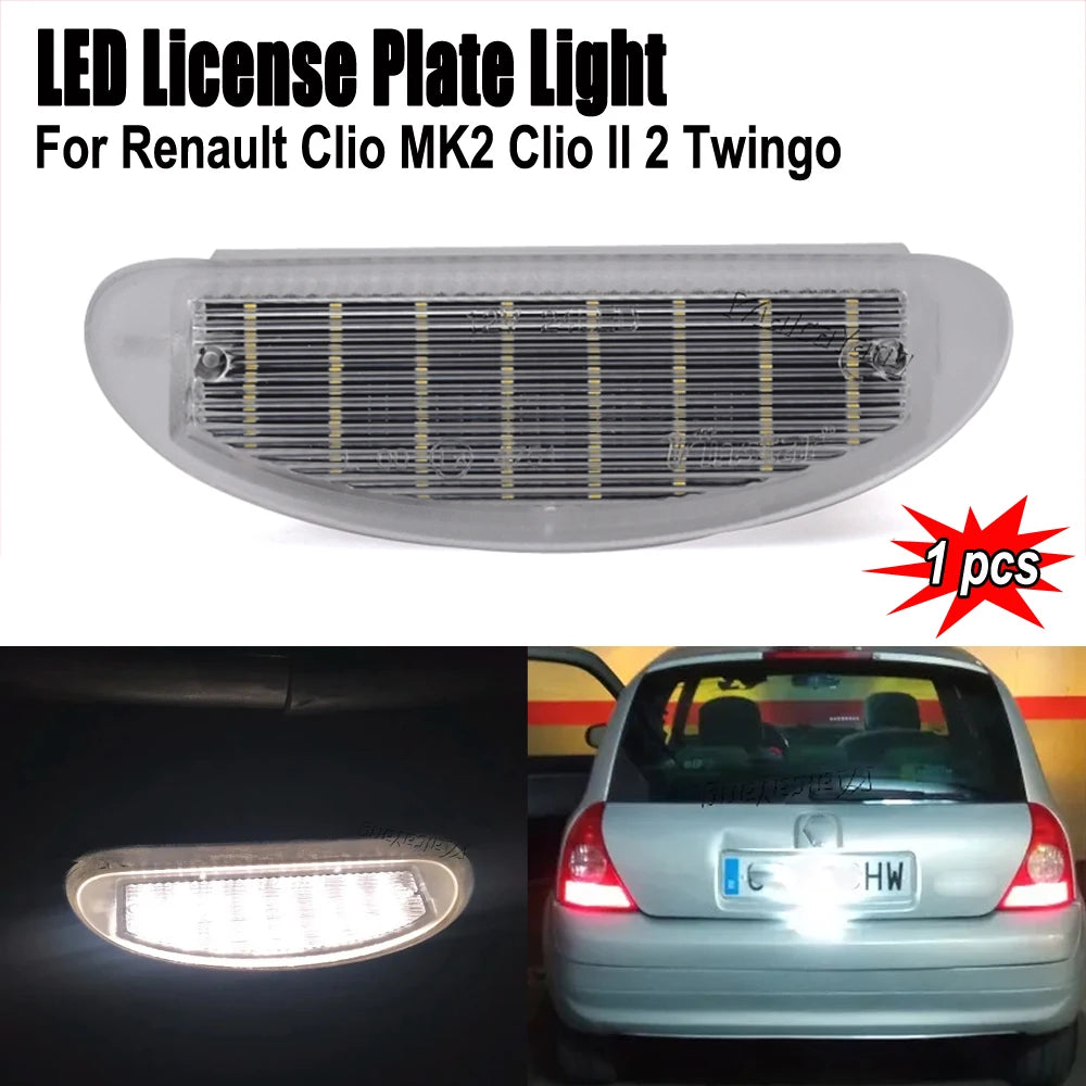 LED Car License Plate Lights 7700410754 Canbus No Error Lamp Taillights Accessories For Renault Clio MK2 Clio II 2 Twingo