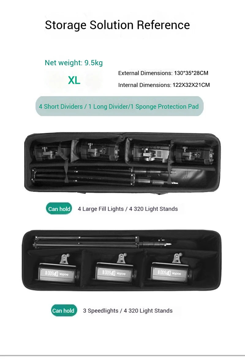 Photography Equipment Storage Luggage Photography Equipment Trolley Light Stand Tripod Outdoor Photography Storage Luggage