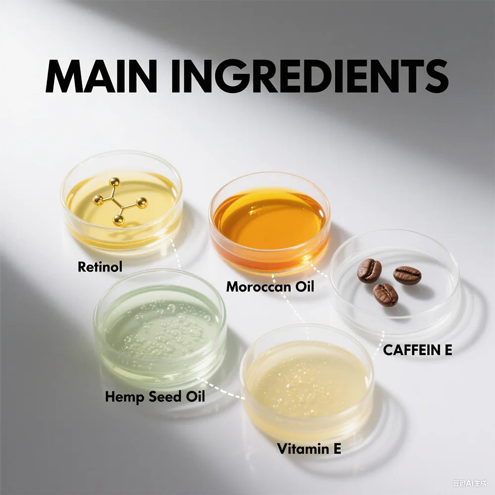 HISENRAIN Under Eye Cream, Caffeine & Retinol, Anti-Aging, 5 Minutes Lifting Effect, Dark Circles, Puffiness, Wrinkles.